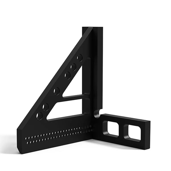 3D Målelineal - 3-i-1 Vinkelmåler/Kombinationsvinkel - Aluminiumlegering - Multivinkel Måling - Hulpositionering - Metrisk Skala mm/cm - Beige