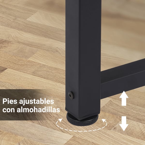 Skrivbord - Datorbord - Mått 120×60×76 cm - Rektangulärt - Justerbara fötter - Maxbelastning 100 kg - Montering krävs - Svart