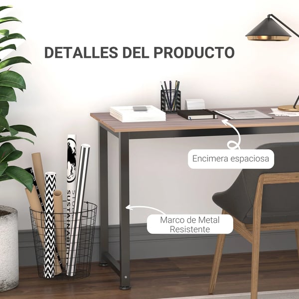 Skrivbord - Datorbord - Mått 120×60×76 cm - Rektangulärt - Justerbara fötter - Maxbelastning 100 kg - Montering krävs - Svart