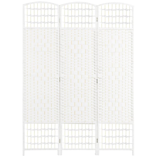 Rumsavdelare - Vikskärm 3 paneler - 120×170 cm - Bambu & papper - För vardagsrum - Vit