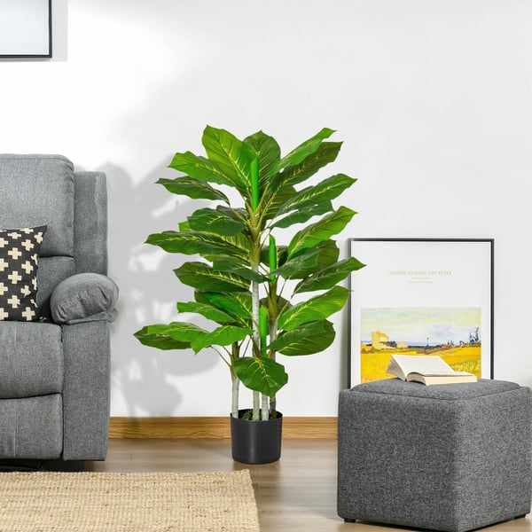 Konstväxt i kruka - Grenstil - PE - För utomhus - 15x15x95 cm - Grön