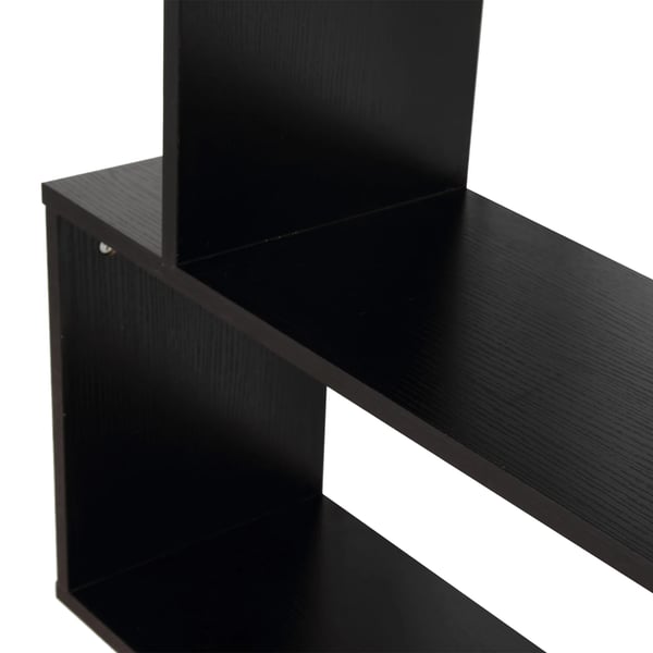 Bokhylla - S-form - 6 Hyllplan - 80×24×191 cm - PVC - Självmontering - Svart