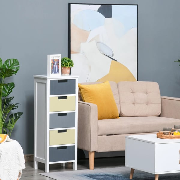 Byrå med 5 lådor - Nattduksbord - MDF - Modern marockansk stil - XXL - För sovrum/vardagsrum/badrum - Multifärgad