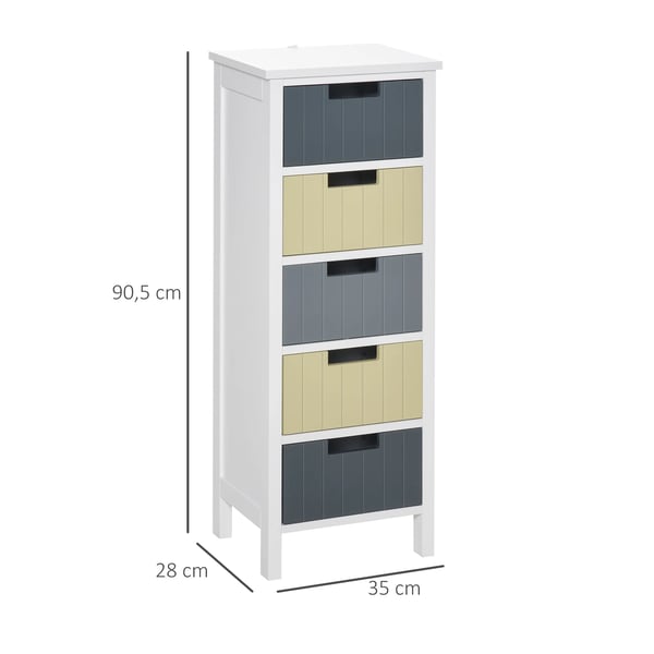 Byrå med 5 lådor - Nattduksbord - MDF - Modern marockansk stil - XXL - För sovrum/vardagsrum/badrum - Multifärgad