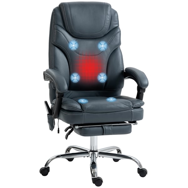 Massagestol - Reclinerfåtölj - 6 Vibrationspunkter - Elektrisk - 67 x 67 x 113–121 cm - Grå