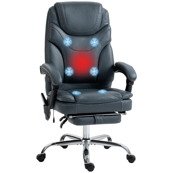 Massagestol - Reclinerfåtölj - 6 Vibrationspunkter - Elektrisk - 67 x 67 x 113–121 cm - Grå