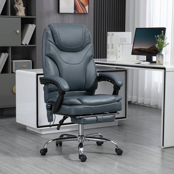 Massagestol - Reclinerfåtölj - 6 Vibrationspunkter - Elektrisk - 67 x 67 x 113–121 cm - Grå