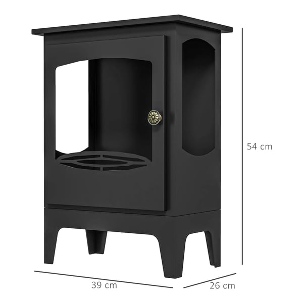 Etanolkamin - 7000 BTU - 1,2 L Tank - 39×26×54 cm - Svart