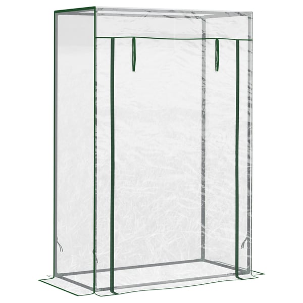 Växthus - Trädgårdsväxthus - Storlek 100x50x150 cm - Metallram - Rullgardinsdörr i stål - Vattentätt - Transparent