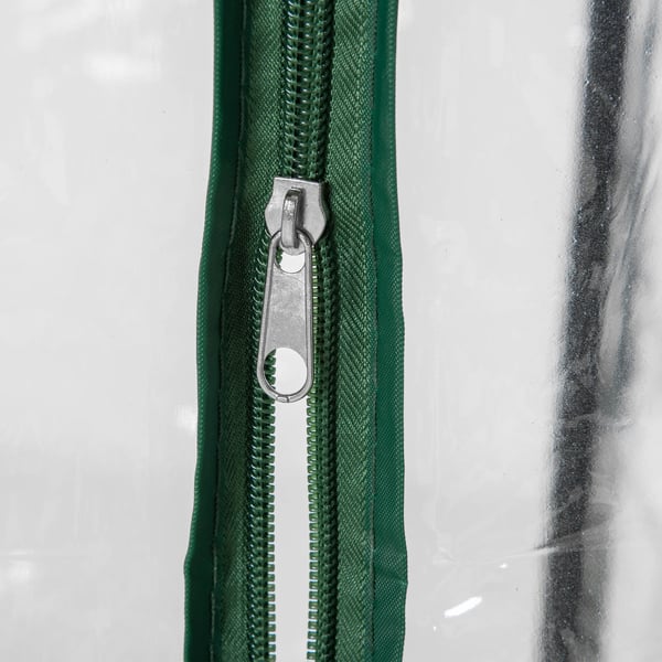 Växthus - Trädgårdsväxthus - Storlek 100x50x150 cm - Metallram - Rullgardinsdörr i stål - Vattentätt - Transparent