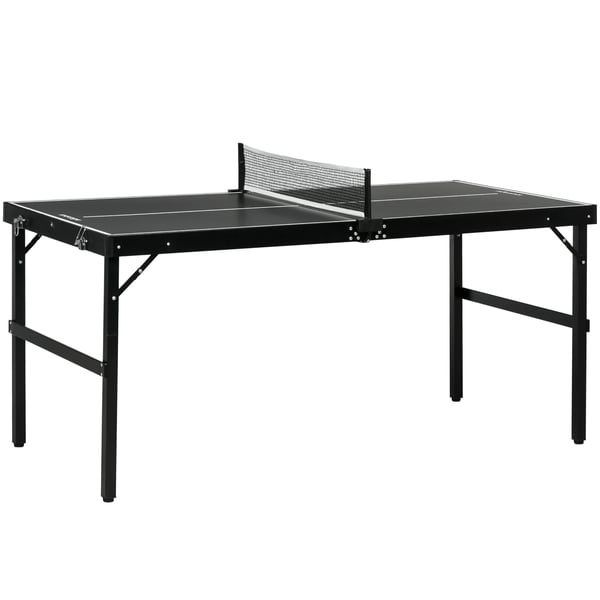 Bordtennisbord/Pingisbord - Hopfällbart - Aluminiumram - 152×76×72 cm - 11,1 kg - Svart