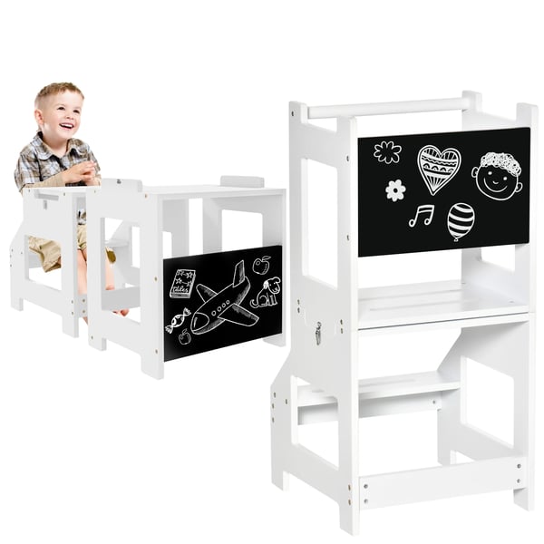 Lärningstorn för barn, omvandlas till skrivbord med whiteboard, 42×44×86 cm, Primary