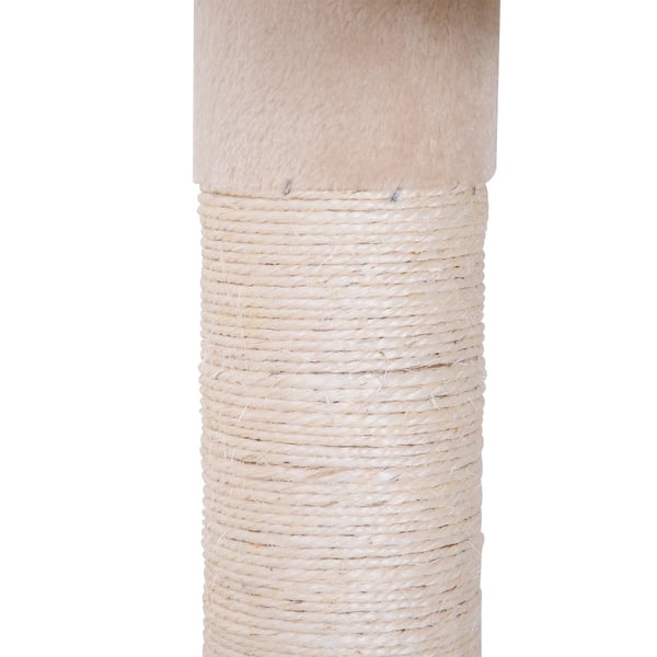 Klösträd - Golv-till-tak - Justerbar 230–260 cm - 5 nivåer - Sisal klöspålar - Plysch & spånskiva - Beige