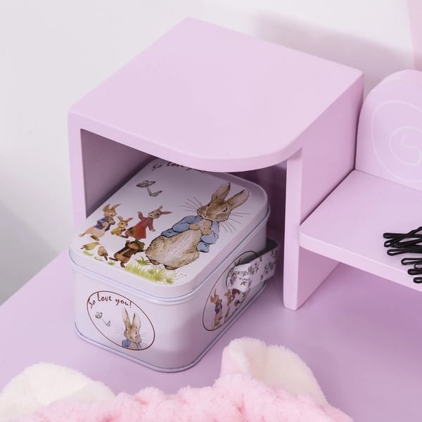 Barnsminkbord - Toalettbord Set - Med Spegel och Pall - 59×39×92 cm - Montering Krävs
