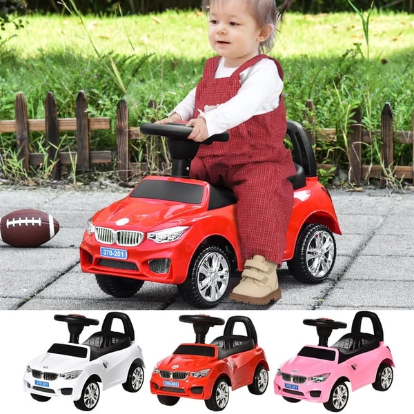Gåbil för barn - Ride-on bil - 18–36 månader - Musik och strålkastare - 63,5 x 28 x 36 cm - Röd