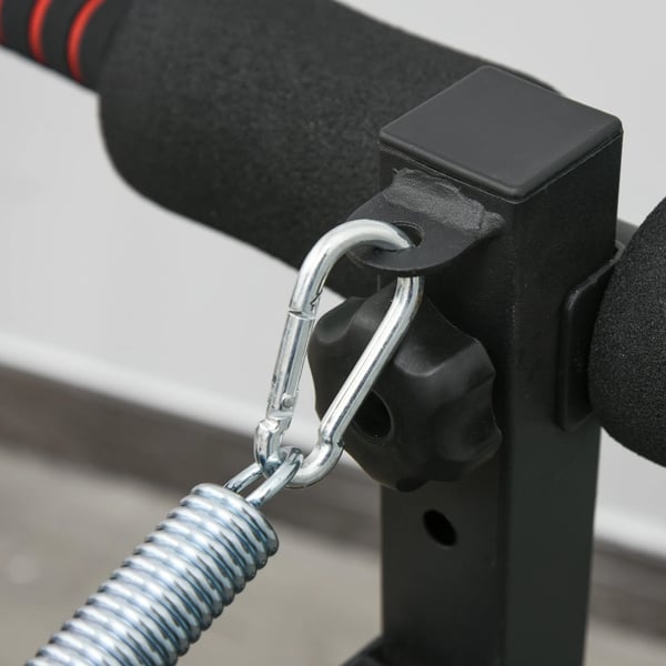 Träningsbänk - Sissy squat & magbänk - Fällbar - Höjdjusterbar - Vadstöd - 47×142×50–66 cm - Mage & Midja - Svart