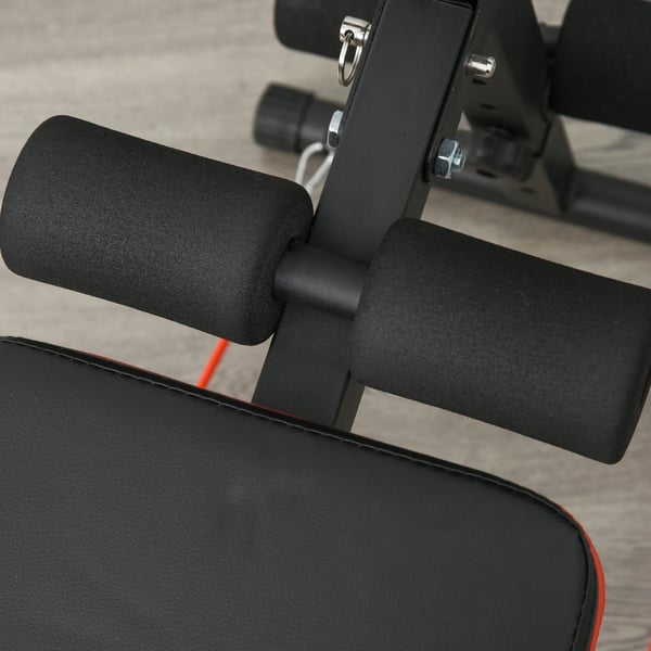 Träningsbänk - Sissy squat & magbänk - Fällbar - Höjdjusterbar - Vadstöd - 47×142×50–66 cm - Mage & Midja - Svart