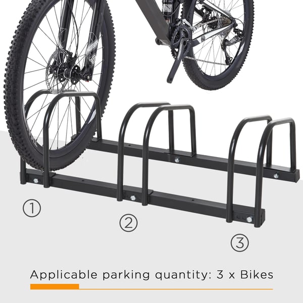 Cykelparkering - Cykelställ för 3 cyklar - 76×33×27 cm - Svart