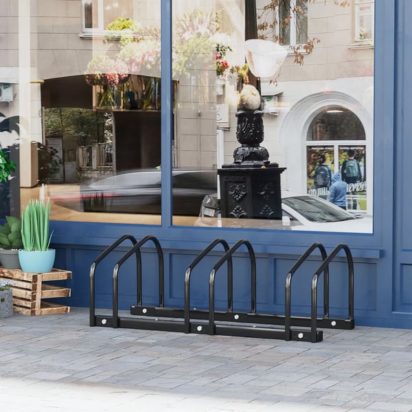 Cykelparkering - Cykelställ för 3 cyklar - 76×33×27 cm - Svart