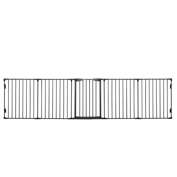 Hundsäkerhetsgrind - 5-delad barriär - 300 cm - Metall och plast - Svart