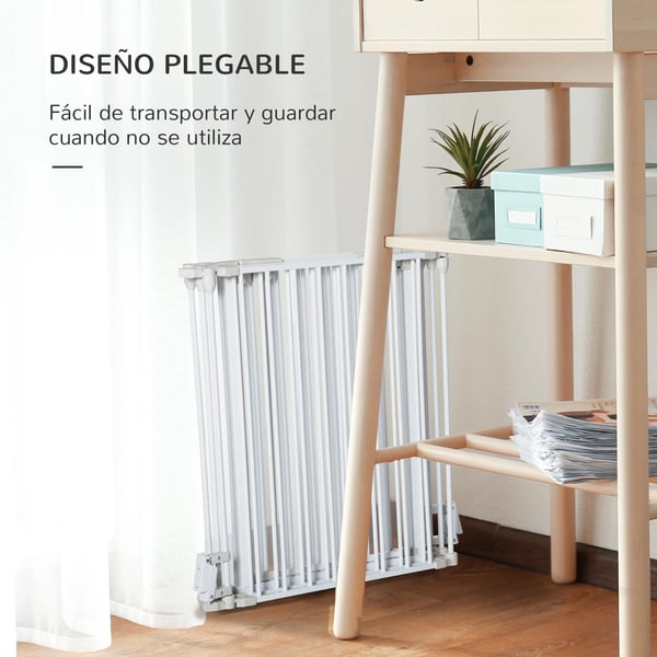 Hundgrind/lekhage - 5 paneler - 300 cm - Metall och plast - Vit