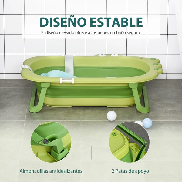 Babybadbalja - Hopfällbar - 50 l - 80 x 53,9 x 20,8 cm - Med kudde - För 0–3 år