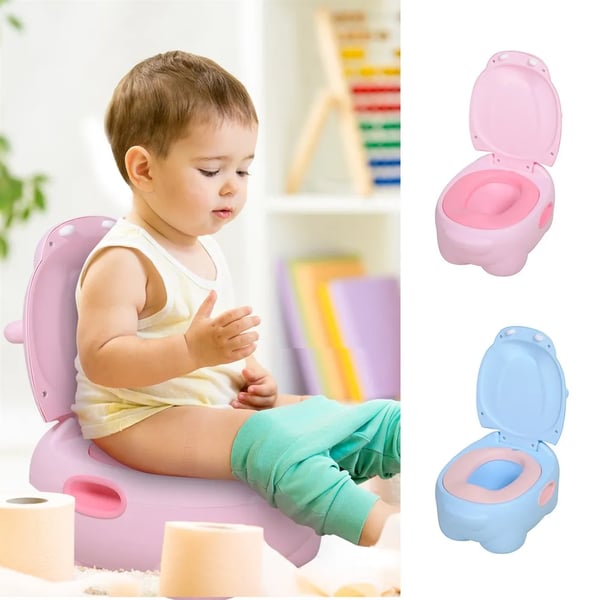 Babypotta - Barnpotta 2-i-1 - Avtagbar insats - Flodhästdesign - 40×30×23 cm - Blå