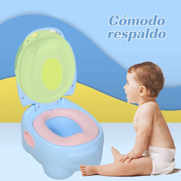 Babypotta - Barnpotta 2-i-1 - Avtagbar insats - Flodhästdesign - 40×30×23 cm - Blå