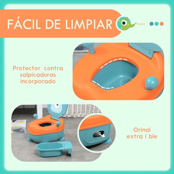 Bärbar Babypotta - Potta - Med Lock - 6–36 Månader - Tecknat Motiv - Unisex - 35,6×35,7×22,2 cm - Blå
