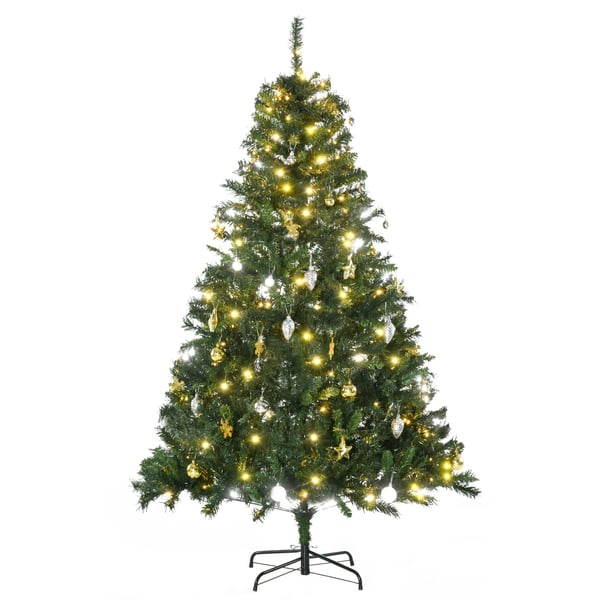 Konstgran - Julgran med LED - 180 cm - Med fot - Ljusgrön Konstgran - Julgran med LED - 180 cm - Med fot - Ljusgrön