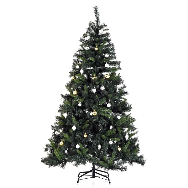 Konstgran - Julgran med LED - 180 cm - Med fot - Ljusgrön
