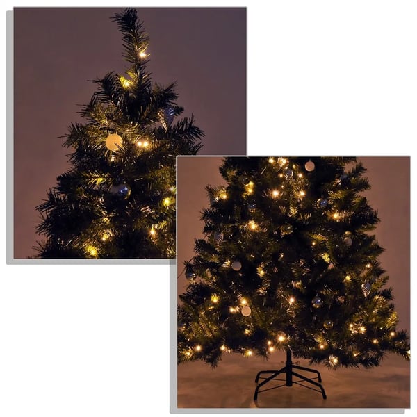 Konstgran - Julgran med LED - 180 cm - Med fot - Ljusgrön
