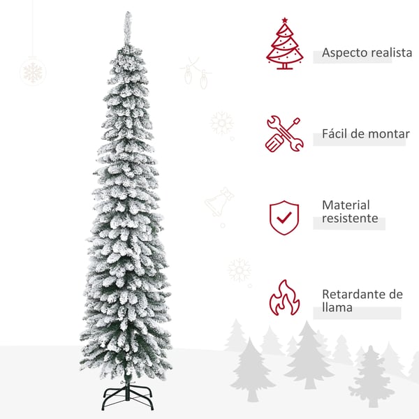Konstgjord julgran - Snöflockad PVC-gran - 2,1 m - 490 grenar - Utan belysning - Olivgrön