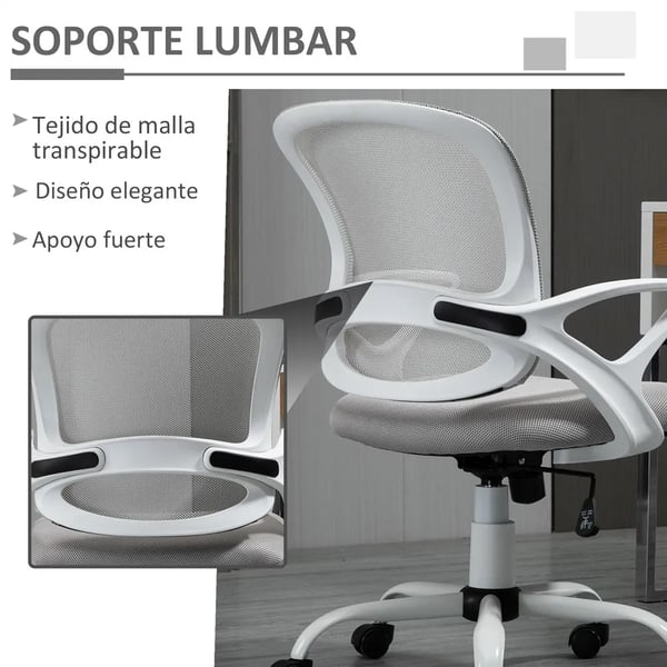 Kontorsstol - Skrivbordsstol - Skumstoppning - Nylon - Metallnät - 61x61x99 cm - Montering krävs - För kommersiellt bruk - Grå