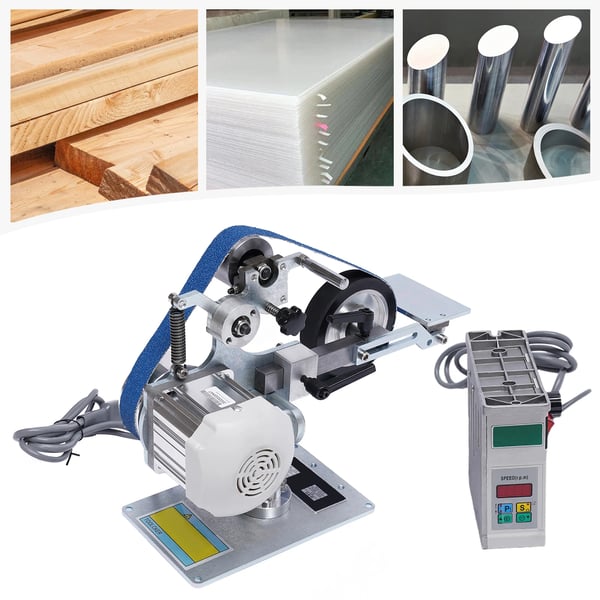 Elektrisk mini båndsliber - Båndslibemaskine sæt - 220V - 550W - Børsteløs motor - 5000 rpm - 30 m/s - 762x25 mm - Sort
