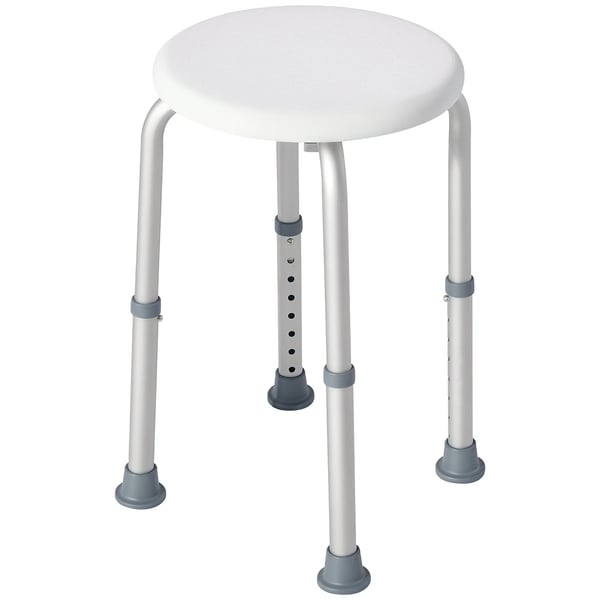 Duschpall - Badpall - Justerbar Höjd - Halkfri - Maxbelastning 136 kg - Plast - Montering Krävs