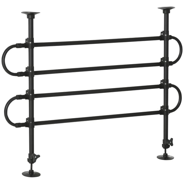 Hundgaller för bil - Bagageavskiljare - Justerbar upp till 135x105 cm - Stål, ABS, PVC - Svart
