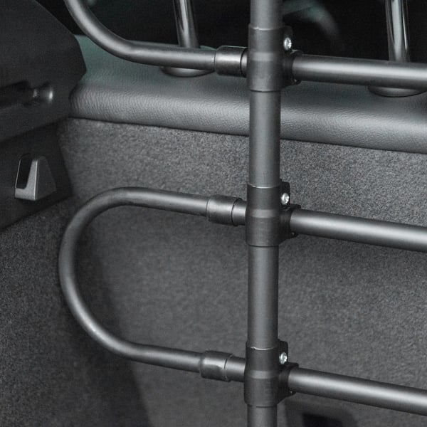 Hundgaller för bil - Bagageavskiljare - Justerbar upp till 135x105 cm - Stål, ABS, PVC - Svart