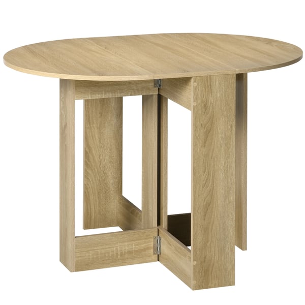 Klaffbord - Matbord - Två Fällbara Klaffar - Mått 104 x 76 x 73,7 cm - Modern Stil - Montering Krävs - Ek