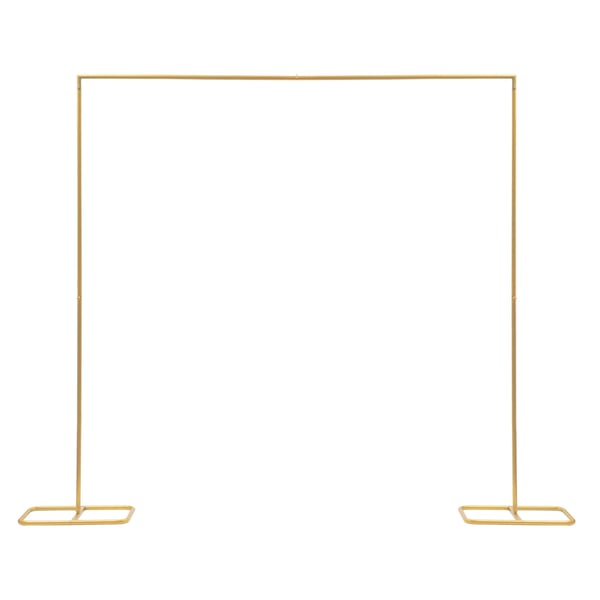 Bryllupsbue & Baggrundsstativ - Metalramme - 210 x 200 cm - Firkantet - Fritstående - Til Ballonbue - Guld
