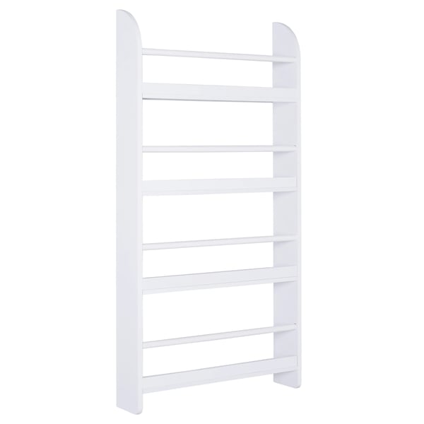 Barnbokhylla - Fristående bokhylla - 4 Hyllplan - Bärkapacitet 30 kg - Rymmer 25 böcker - Vattenresistent - Mått 59×12×113 cm