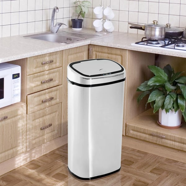 Soptunna - Papperskorg - Rostfritt stål & ABS - Kapacitet över 12 l - Utan sensor - Silver