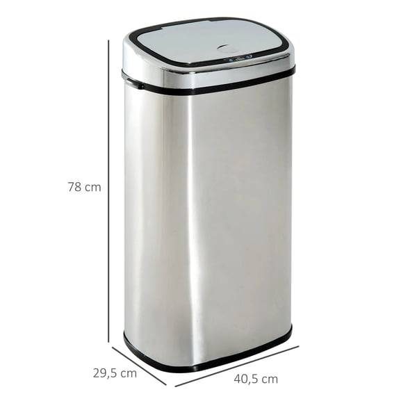 Soptunna - Papperskorg - Rostfritt stål & ABS - Kapacitet över 12 l - Utan sensor - Silver