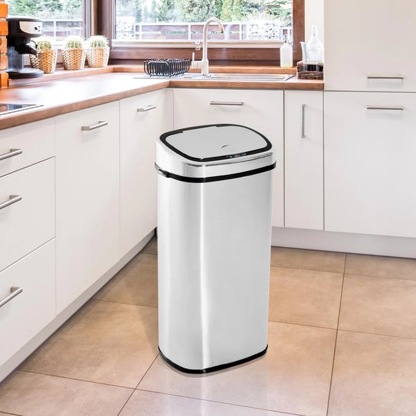 Soptunna - Papperskorg - Rostfritt stål & ABS - Kapacitet över 12 l - Utan sensor - Silver