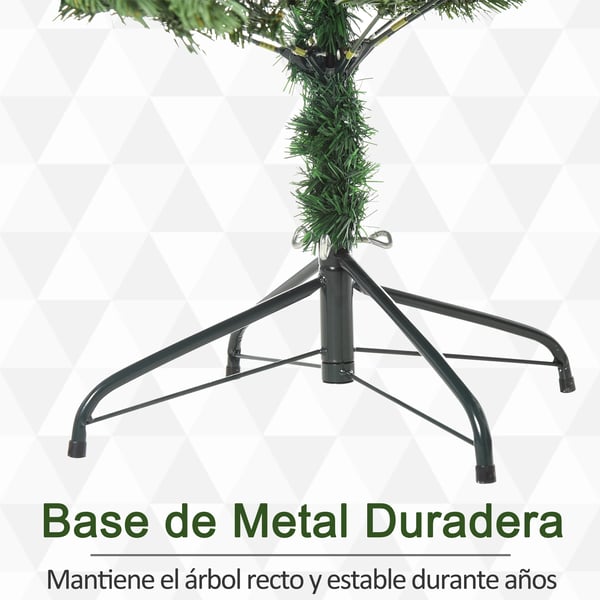 Julgran - Konstgjord Gran - 150 cm Höjd - 75 cm Diameter - 440 Grentoppar - PE/PVC - Hopfällbart Stativ - Utan Belysning