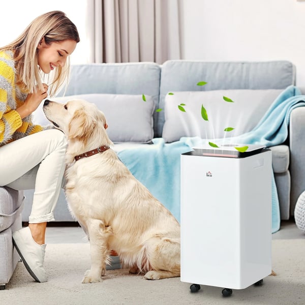 Luftavfuktare - Elektrisk avfuktare - 5 lägen - 10 l/dygn - 200 W - 25 x 25 x 50,5 cm - Vit