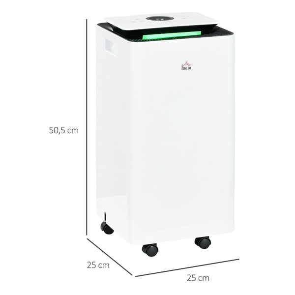 Luftavfuktare - Elektrisk - 12 L/dygn - 210 W - 5 lägen - 25 x 25 x 50,5 cm - Vit