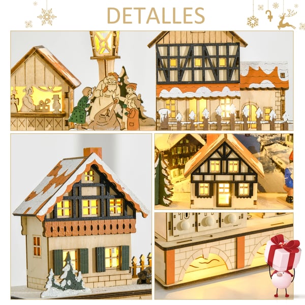 Adventskalender - Husformad - 24 Lådor - Fyll Själv - Trä - 44x10x37 cm - Gul