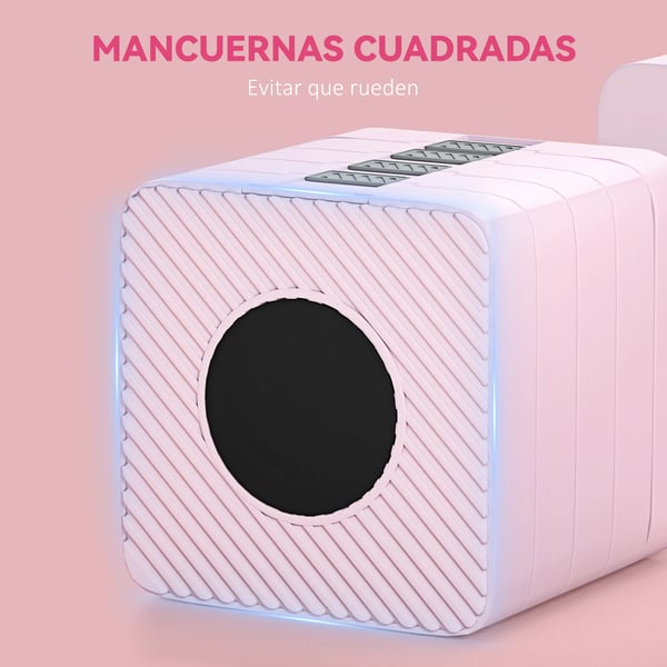 Justerbara hantlar - Hantel - Halkfritt handtag - Fyrkantig design - Rosa