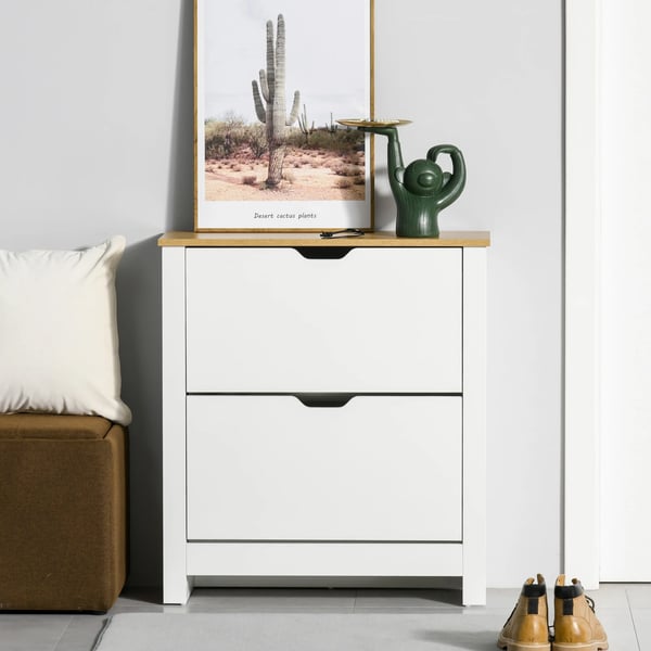 Modern Skoskåp - Skoskåp/Skohylla - Tippfack - Smal 26 cm djup - Mått 72 x 26 x 80 cm - Vit